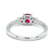 White Gold Ruby and Diamond Ring - "Ruby in White"