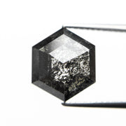 Hexagon Salt and Pepper Diamond Ring - "Agatha Halo"