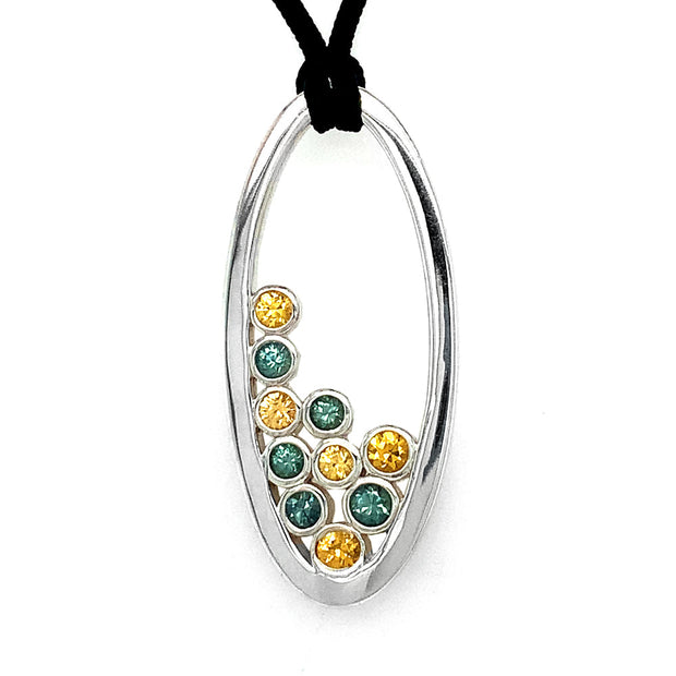 Montana Sapphire Bubble Necklace - "Squash Blossom"