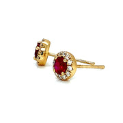 Ruby & Diamond Yellow Gold Earrings