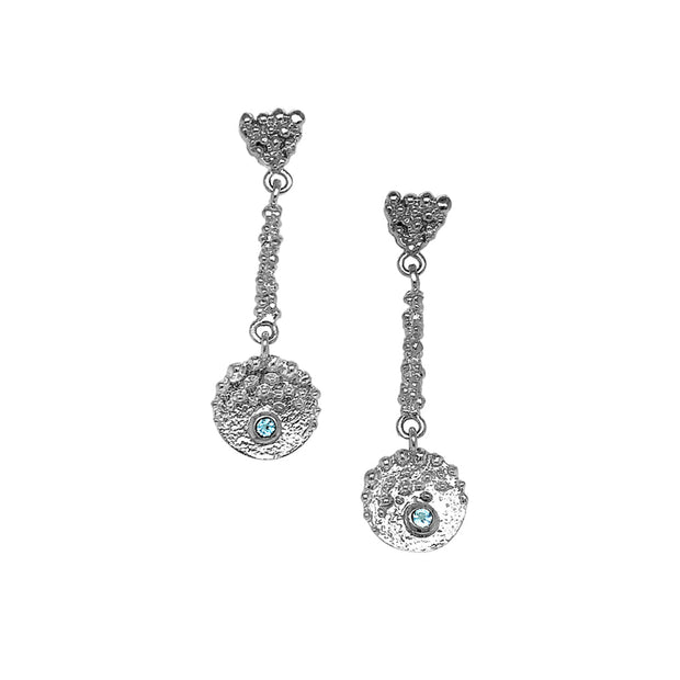 Sterling Silver and Blue Topaz Earrings- "Bright Eyes"