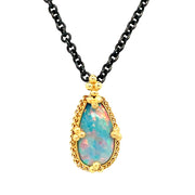 Australian Opal Pendant Necklace - "Kaleidoscope Bay"