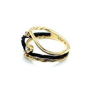 18K Yellow Gold & Cobalt Chrome Diamond Ring- "Clover"