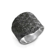 Rose Carved Sterling Silver Ring