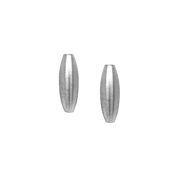 Satin-Finished Cylindrical Stainless Steel Stud Earrings
