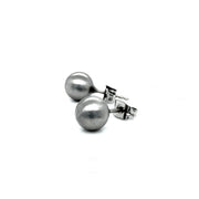 Brushed Stainless Steel Ball Stud Earrings