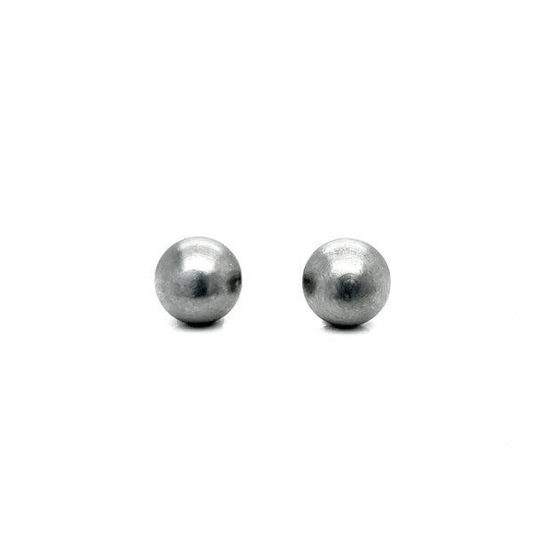 Brushed Stainless Steel Ball Stud Earrings