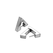 Striped Stainless Steel Triangle Huggies