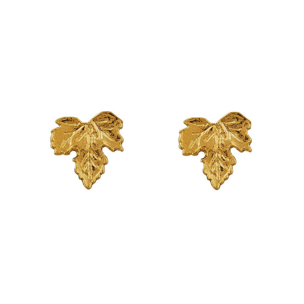 Gold Vermeil Stud Earrings - "Vine Leaf"