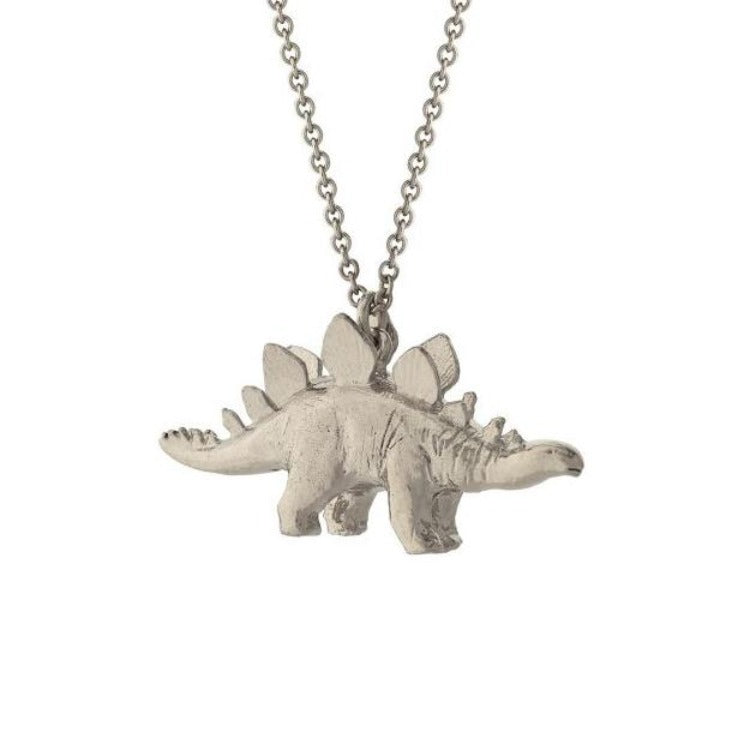 Sterling Silver Dinosaur Necklace - "Stegosaurus"