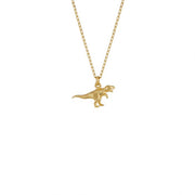 18K Yellow Gold Dinosaur Necklace - "Teeny Tiny T-Rex"