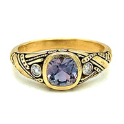 Mauve Montana Sapphire & Diamond Ring - "Reed"