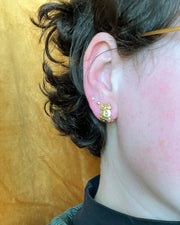 Multicolored Sapphire & Diamond Stud Earrings - "Orchard"