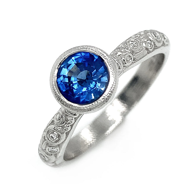 Platinum and Montana Sapphire Ring - "Blue Martini"