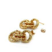 24K Yellow Gold Vermeil Interlocking Hoop Dangle Earrings - "Alex"