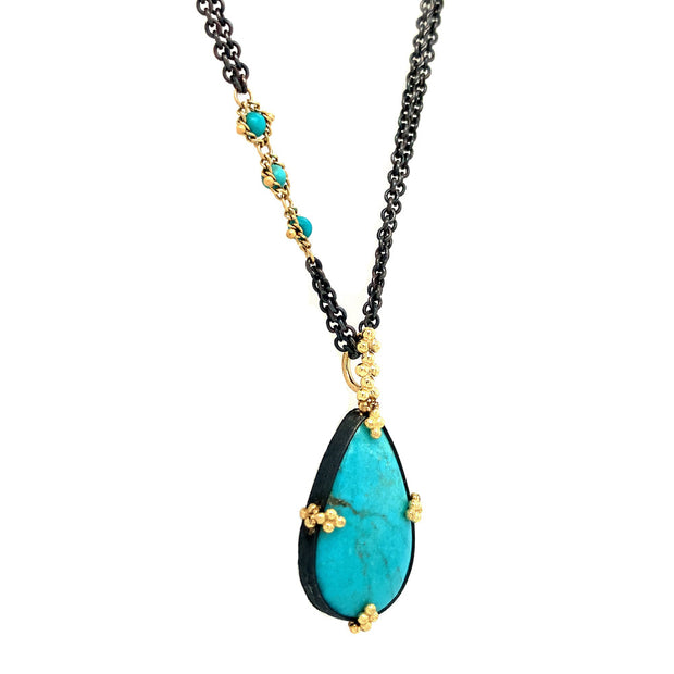 Morenci Turquoise Necklace- "Desert Curve"