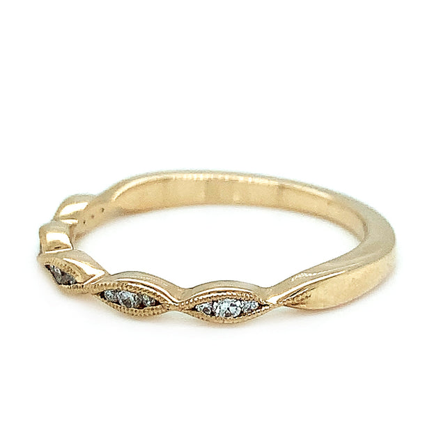 14K Yellow Gold and Diamond Band - "Brittany"
