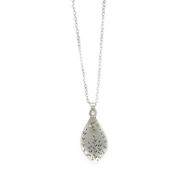 Diamond & Aquamarine Necklace - "Secret Garden"