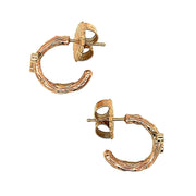 Gold and Diamond Hoop Earrings - "Hemp"