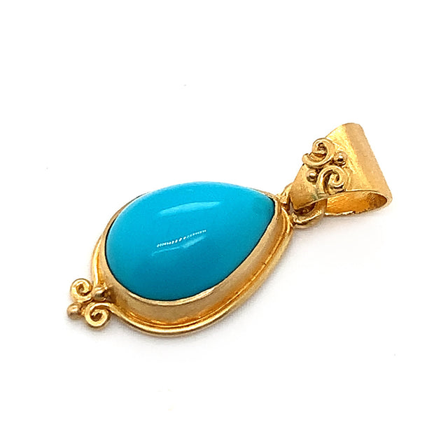 Gold and Turquoise Pendant - "Nuada"