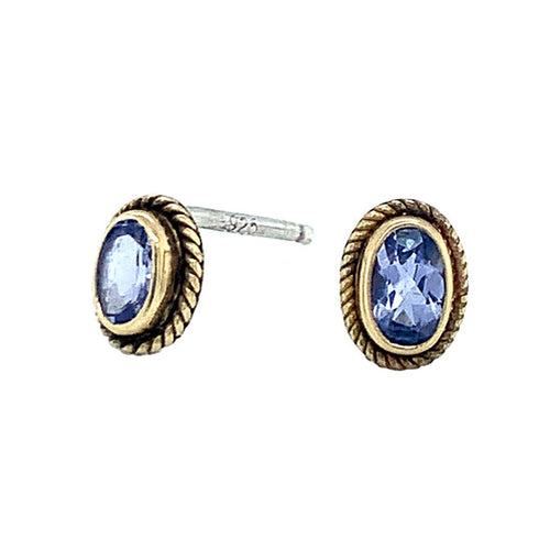 Petite Oval Tanzanite Earrings