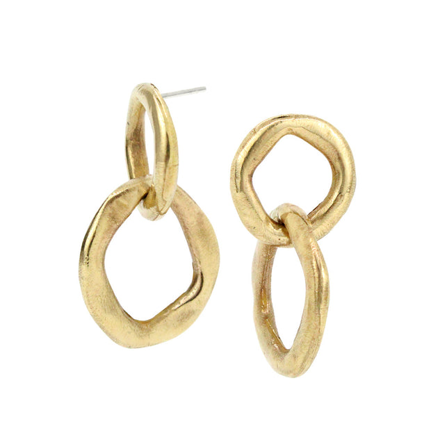 Bronze Double Drop Earrings- "Maji"