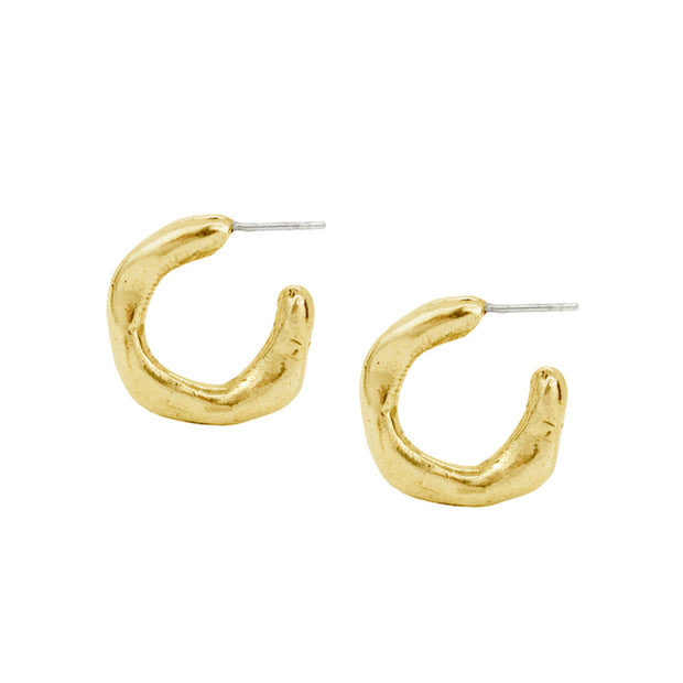 Bronze Semi-Hoop Stud Earrings - "Maji"