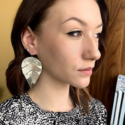 Sterling Silver Leaf Earrings- "Oma"
