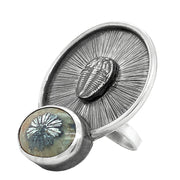 Sterling Silver and Fossilized Coral Ring - "Fossilized History"
