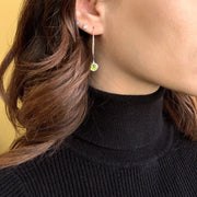 Portuguese Cut Peridot Drop Earrings - "Comet"