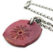 Copper Flower Necklace Featuring a Ruby - "Bloom"