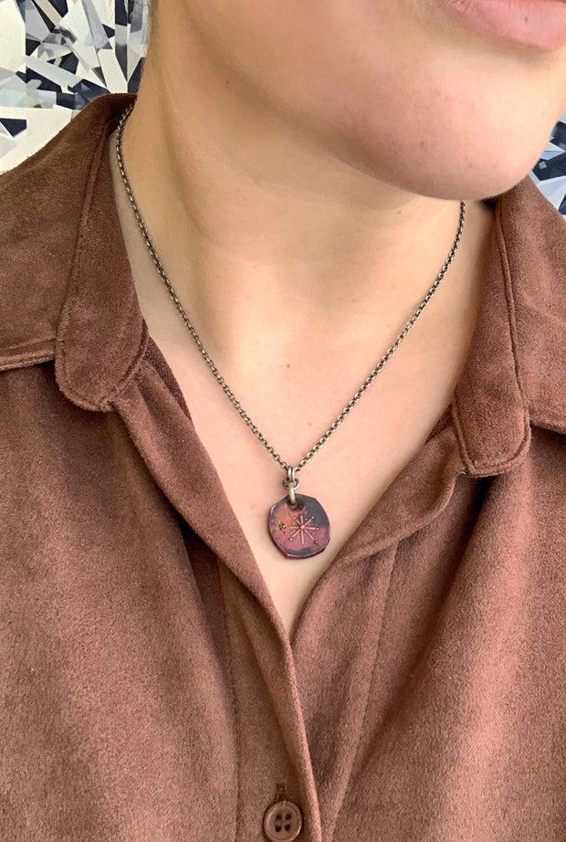 Copper and Sterling Silver Necklace- "Galactic"