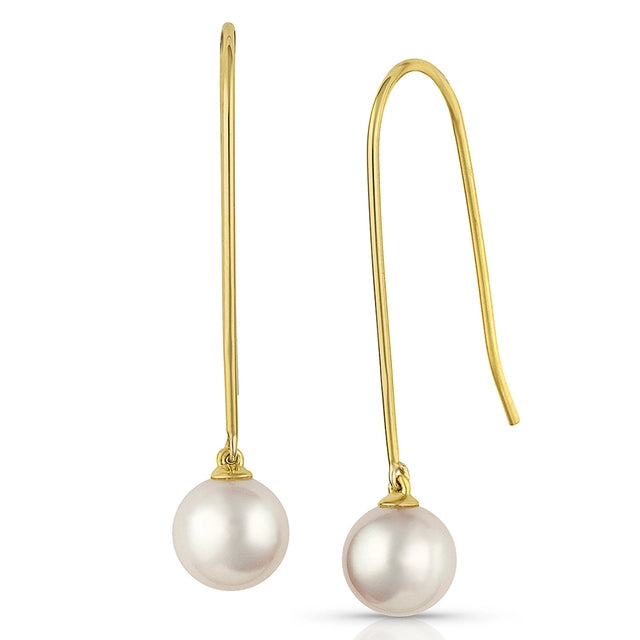 Japan Hemp Akoya Pearl in 18K Gold Earrings – AUMI 4