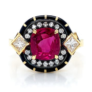 Ruby, Diamond, & Enamel Ring - "Rock Candy Glamour"