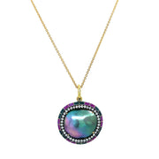 Sea of Cortez Pearl, Diamond, & Enamel Necklace- "Rock Candy Sonoran Beauty"