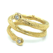 Yellow Gold & Diamond Olive Branch Coil Ring- "Golden Union"