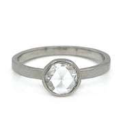 Rose-Cut Diamond Solitaire Ring with Optional Matching Bands - "Hewn"