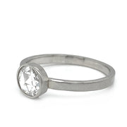 Rose-Cut Diamond Solitaire Ring with Optional Matching Bands - "Hewn"