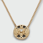 Balmain 18K Yellow Gold Emblem Chain Necklace