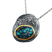 One-of-a-Kind Turquoise Pendant - "Sediment Swirls"