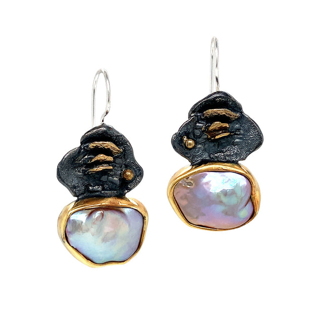 One-of-a-Kind Pearl Drop Earrings - "Seabed Treasures"