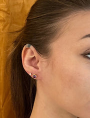 Bezel-Set Amethyst Stud Earrings