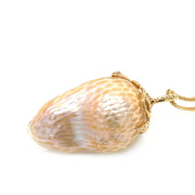 Pearl Necklace with Lab Grown Yellow Diamonds - "Galaxia Strawberry"