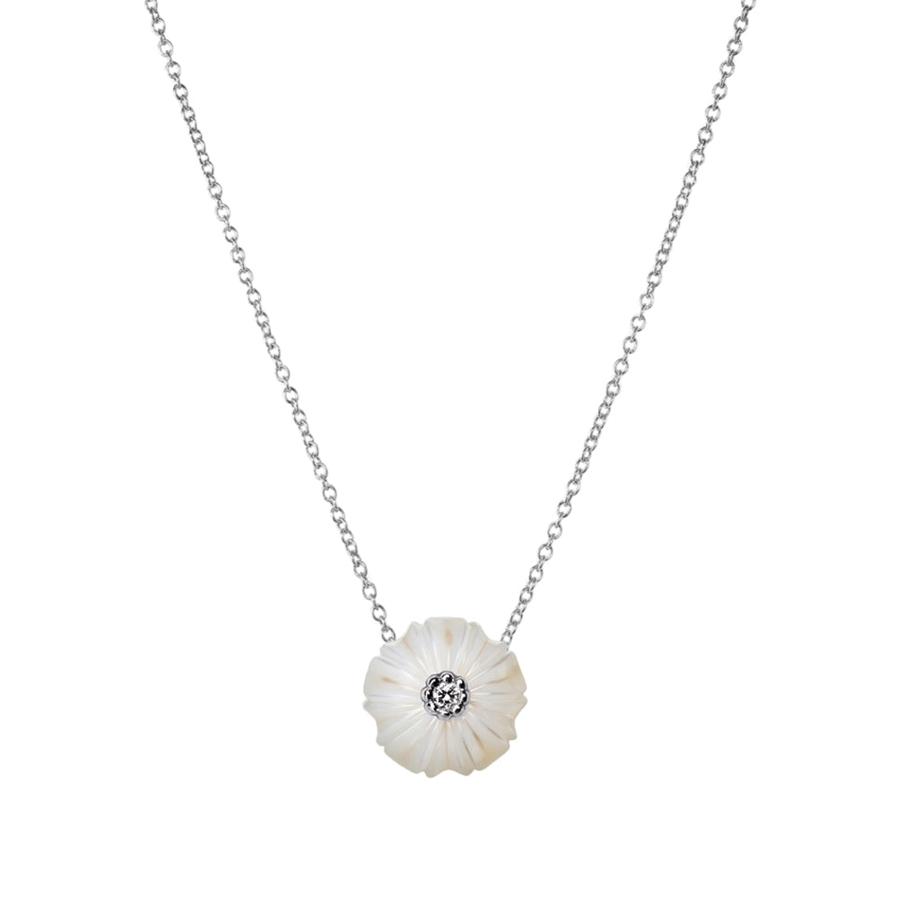 Happy Daisy Pave Diamond Necklace - Laughing Lotus Boutique