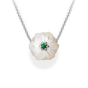 Freshwater Pearl & Emerald Necklace - "Lily"
