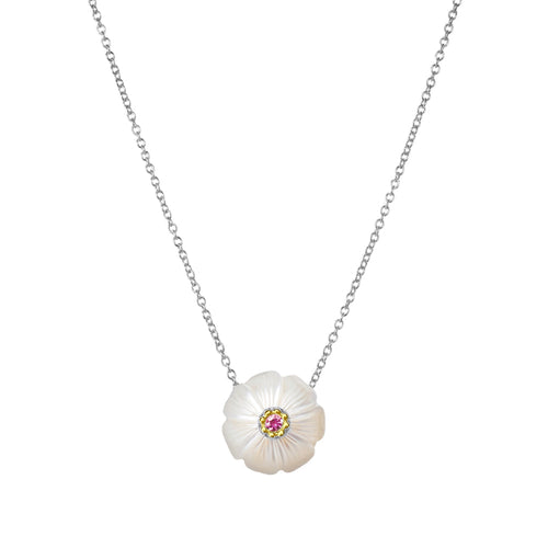 Freshwater Pearl & Pink Tourmaline Necklace - "Cosmos"