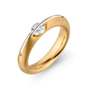 Yellow White Gold Floating Diamond Liberte Ring by Gebruder