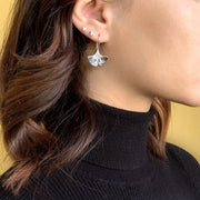 Yogo Sapphire & Sterling Silver Ginkgo Drop Earrings
