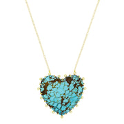 Nevada Turquoise Diamond Heart Necklace