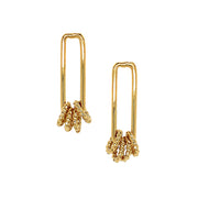 24K Yellow Gold Vermeil Rectangular Dangle Earrings - "Hope"
